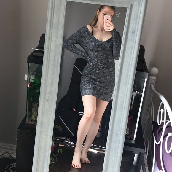 Dynamite Dresses & Skirts - Dynamite grey ribbed sweater dress